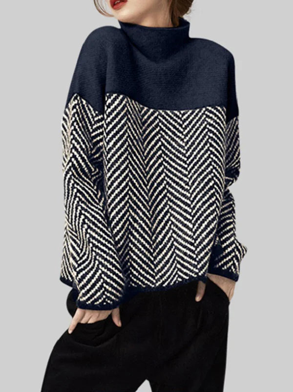 Alicia - Cotton jumper with high collar