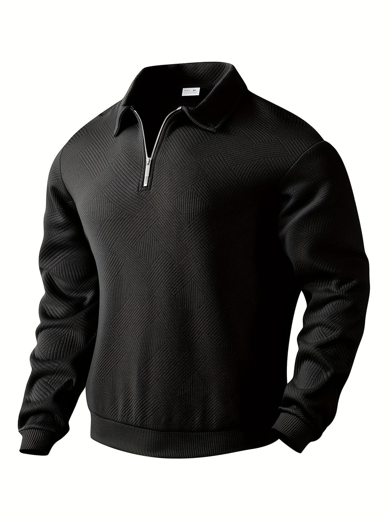 Amadeo - Vintage Pullover with Zip and Geometric Design