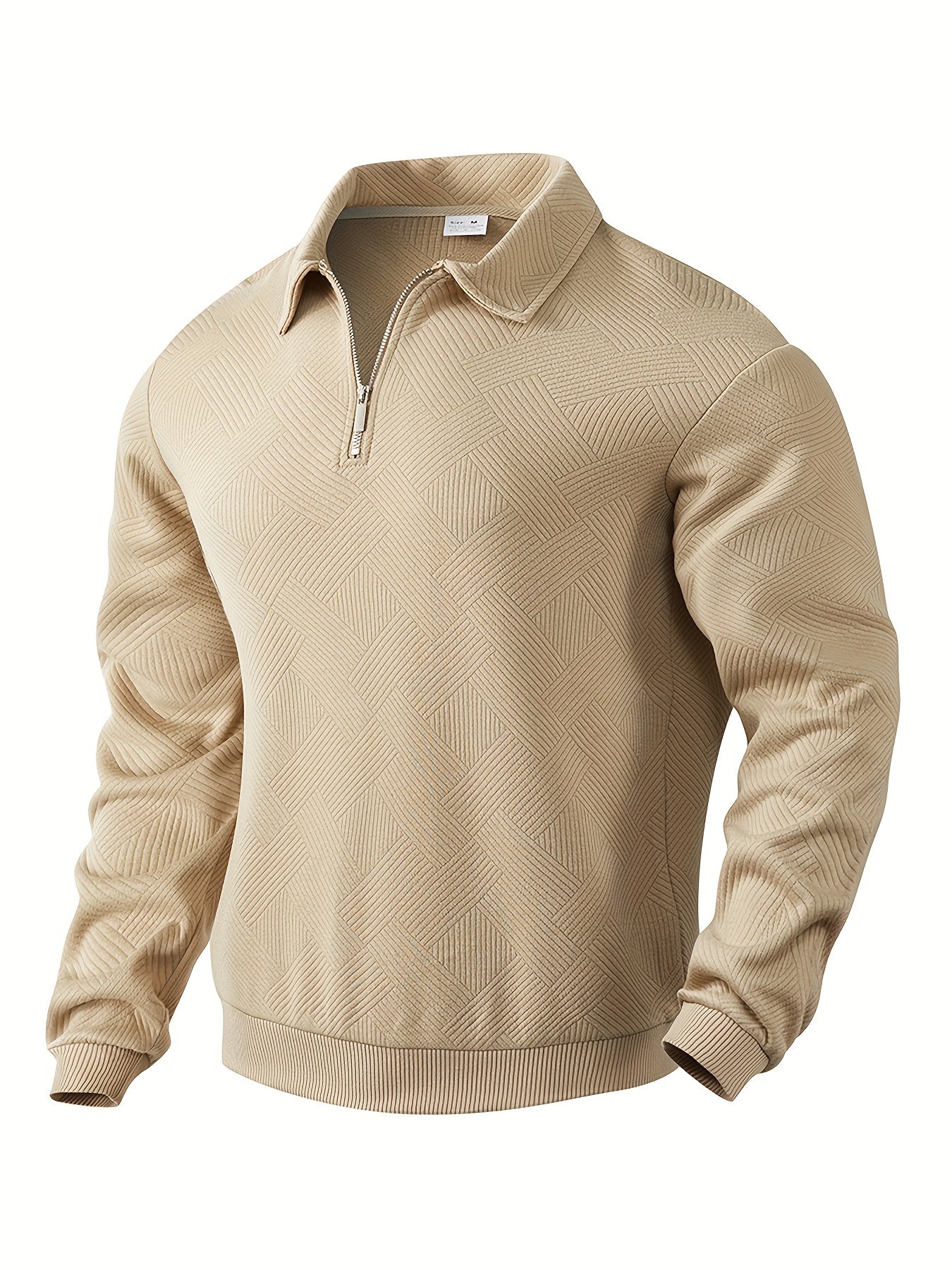 Amadeo - Vintage Pullover with Zip and Geometric Design