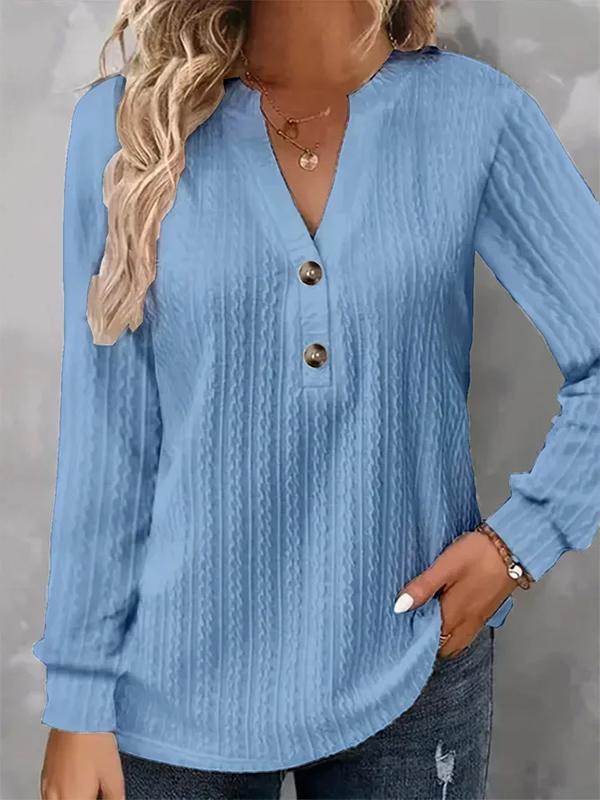 Piper™ - Loose Plain Notched Casual T-Shirt