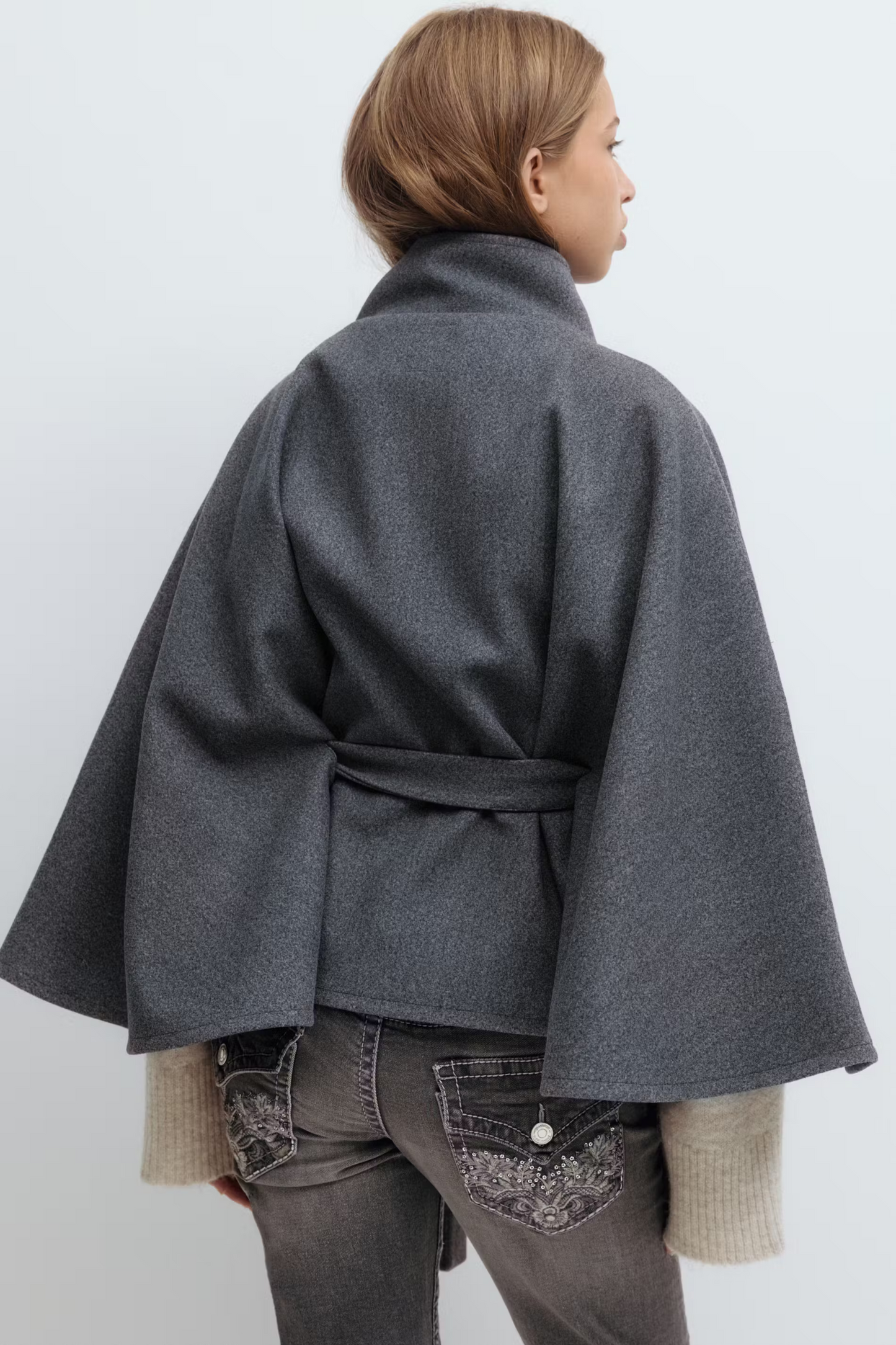 Cassie - Belted Cape Coat