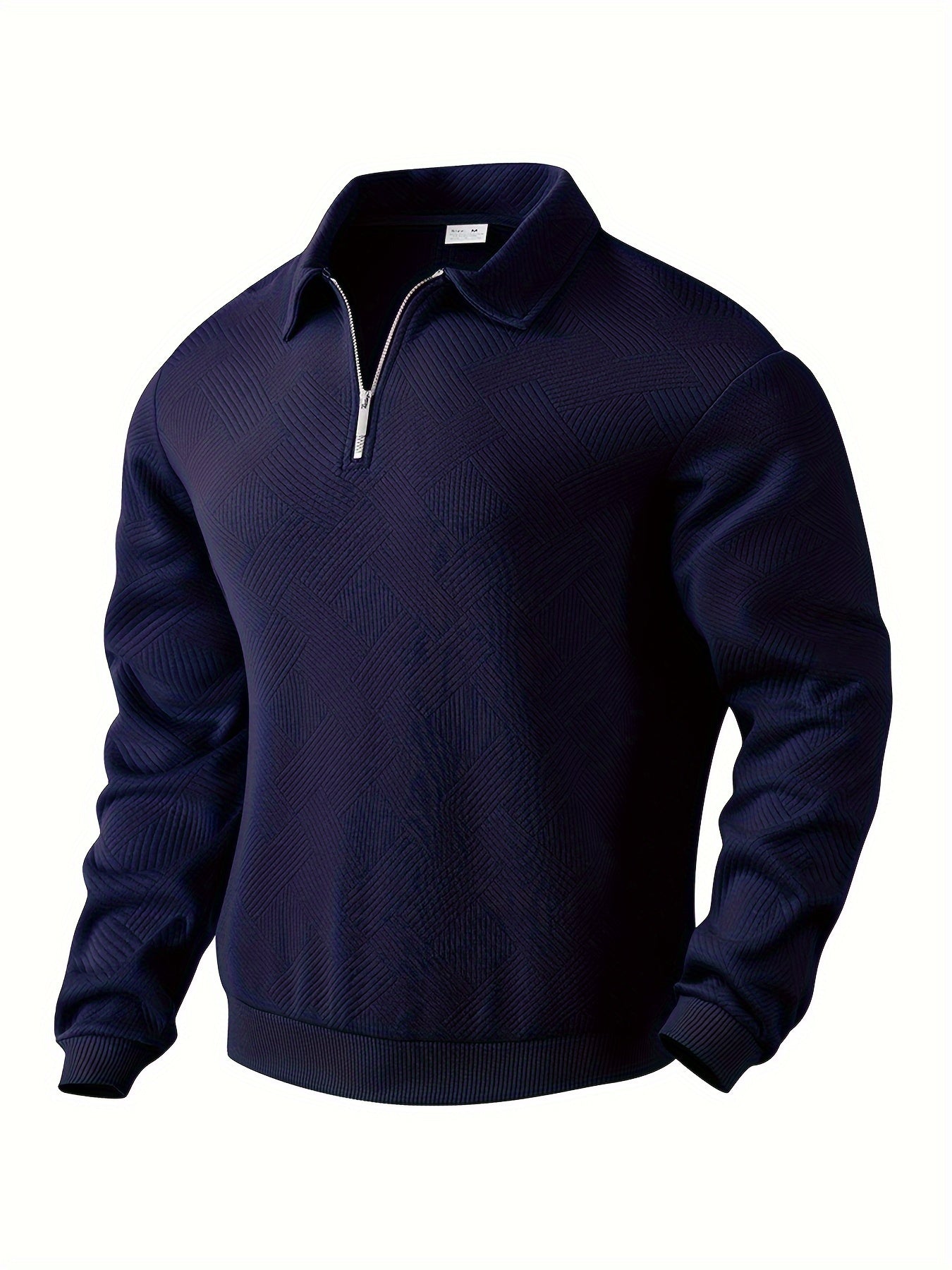 Amadeo - Vintage Pullover with Zip and Geometric Design