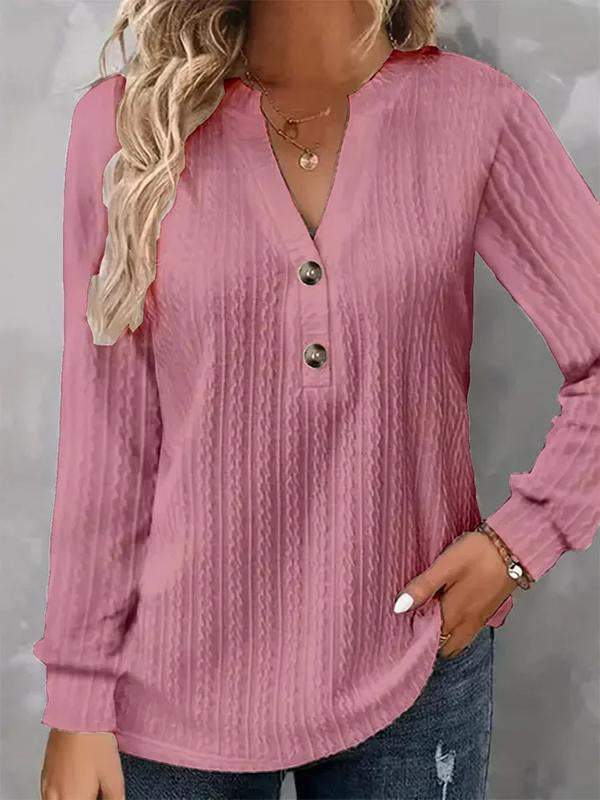 Piper™ - Loose Plain Notched Casual T-Shirt