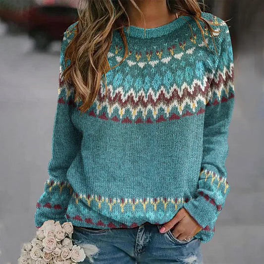 Bella - Retro Wave Print Sweater
