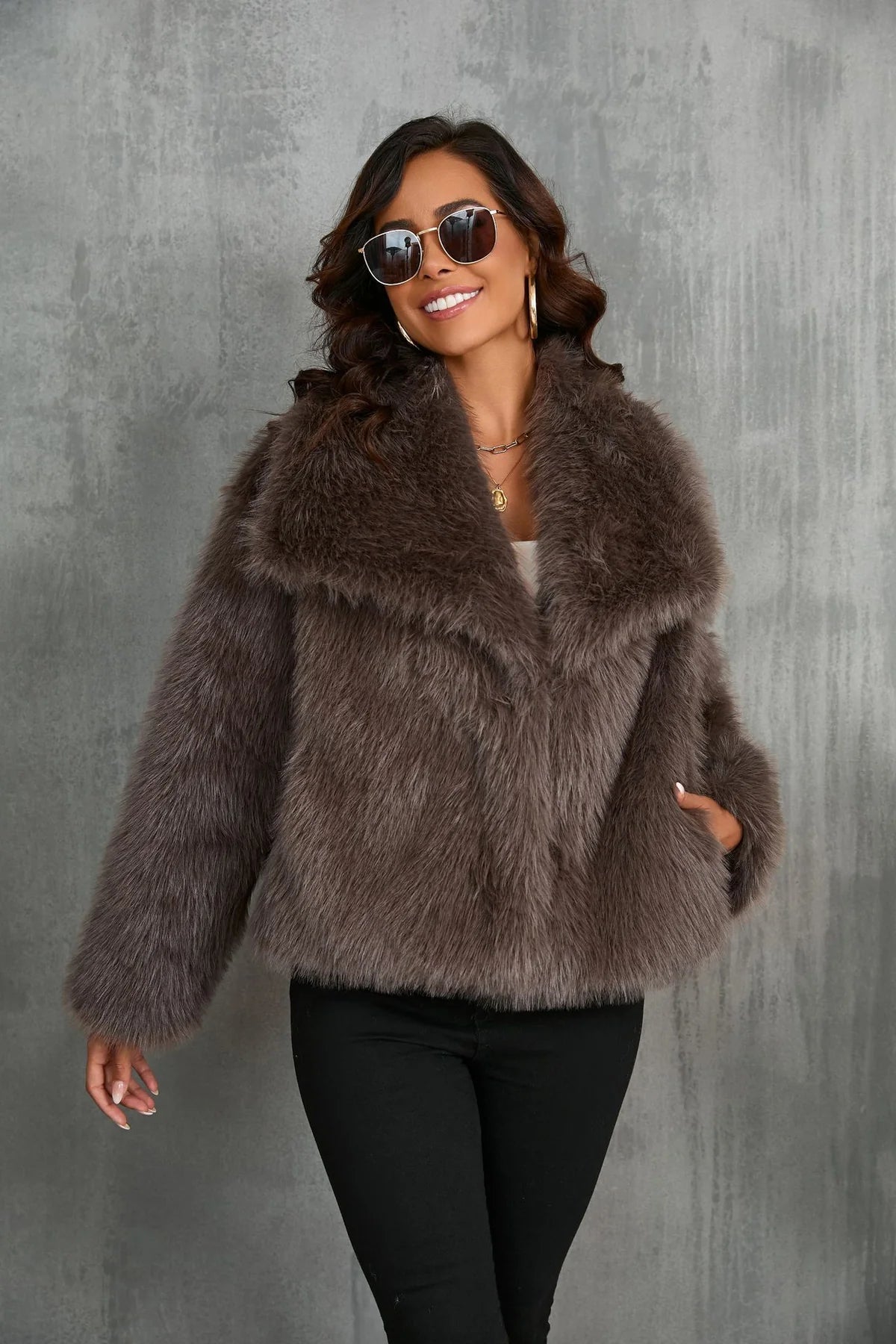 Sophie - Synthetic Fur Coat