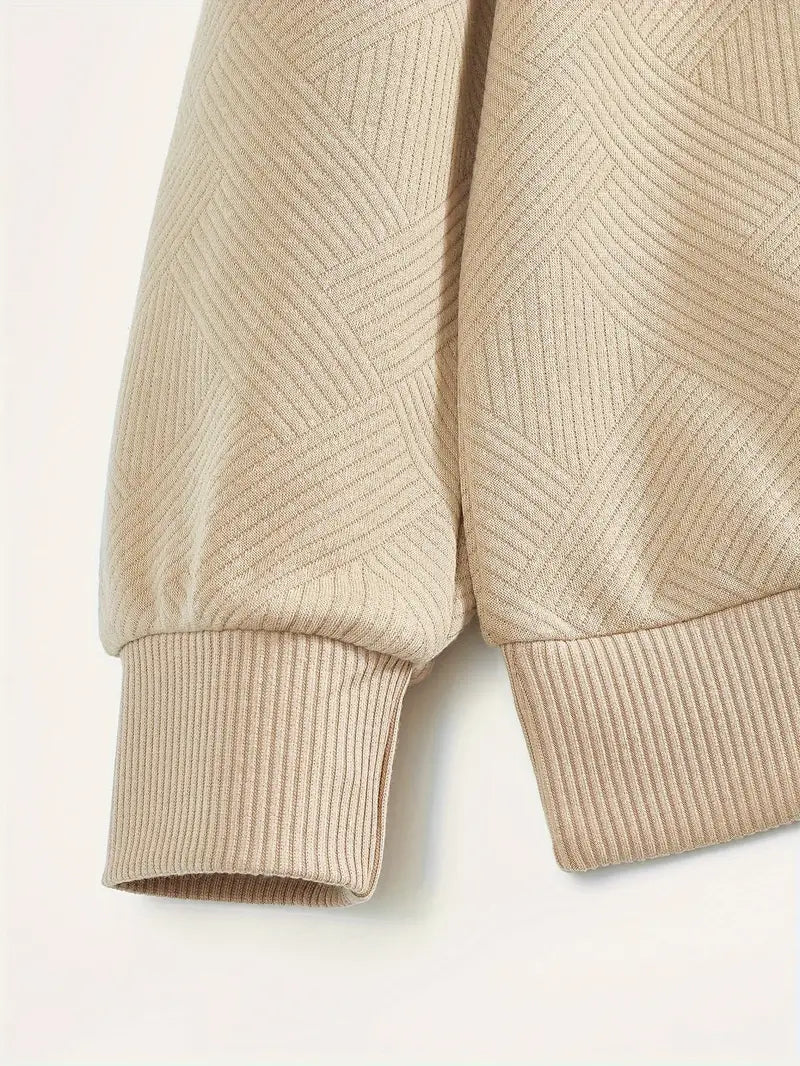 Amadeo - Vintage Pullover with Zip and Geometric Design