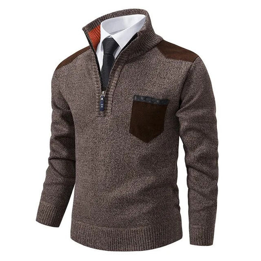Carmine - Retro Jumper with Zip and High Neck