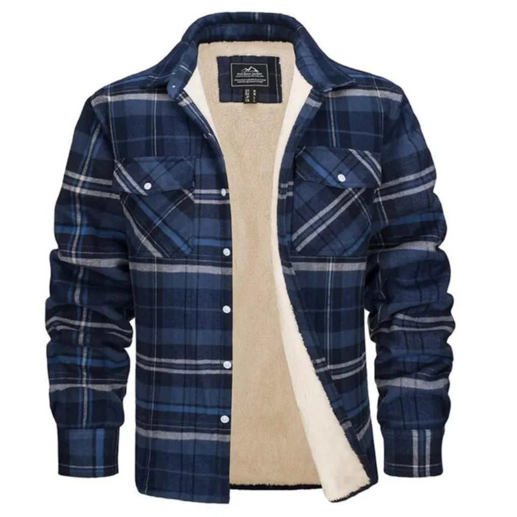 Adel - Men's Checked Jacket with Fleece Lining