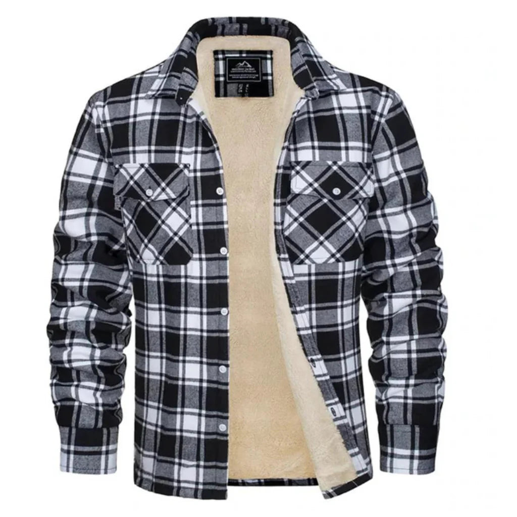 Adel - Men's Checked Jacket with Fleece Lining