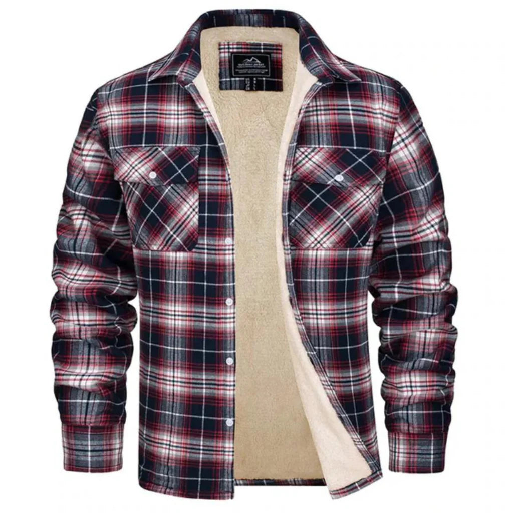 Adel - Men's Checked Jacket with Fleece Lining