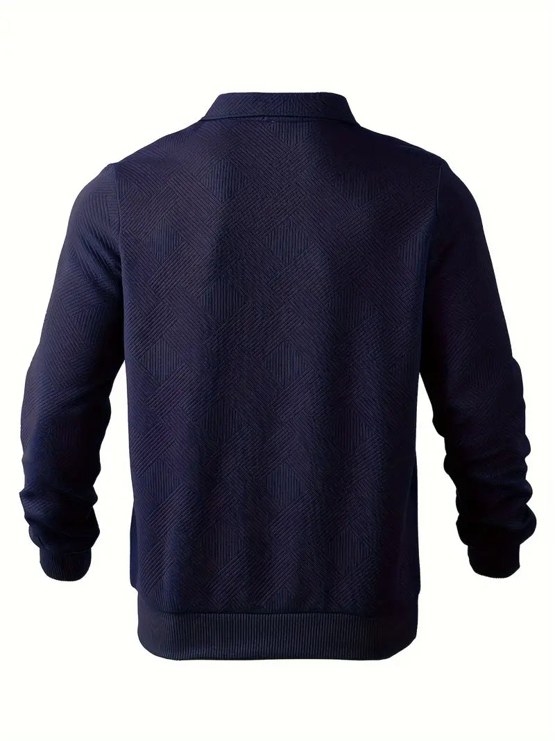Amadeo - Vintage Pullover with Zip and Geometric Design