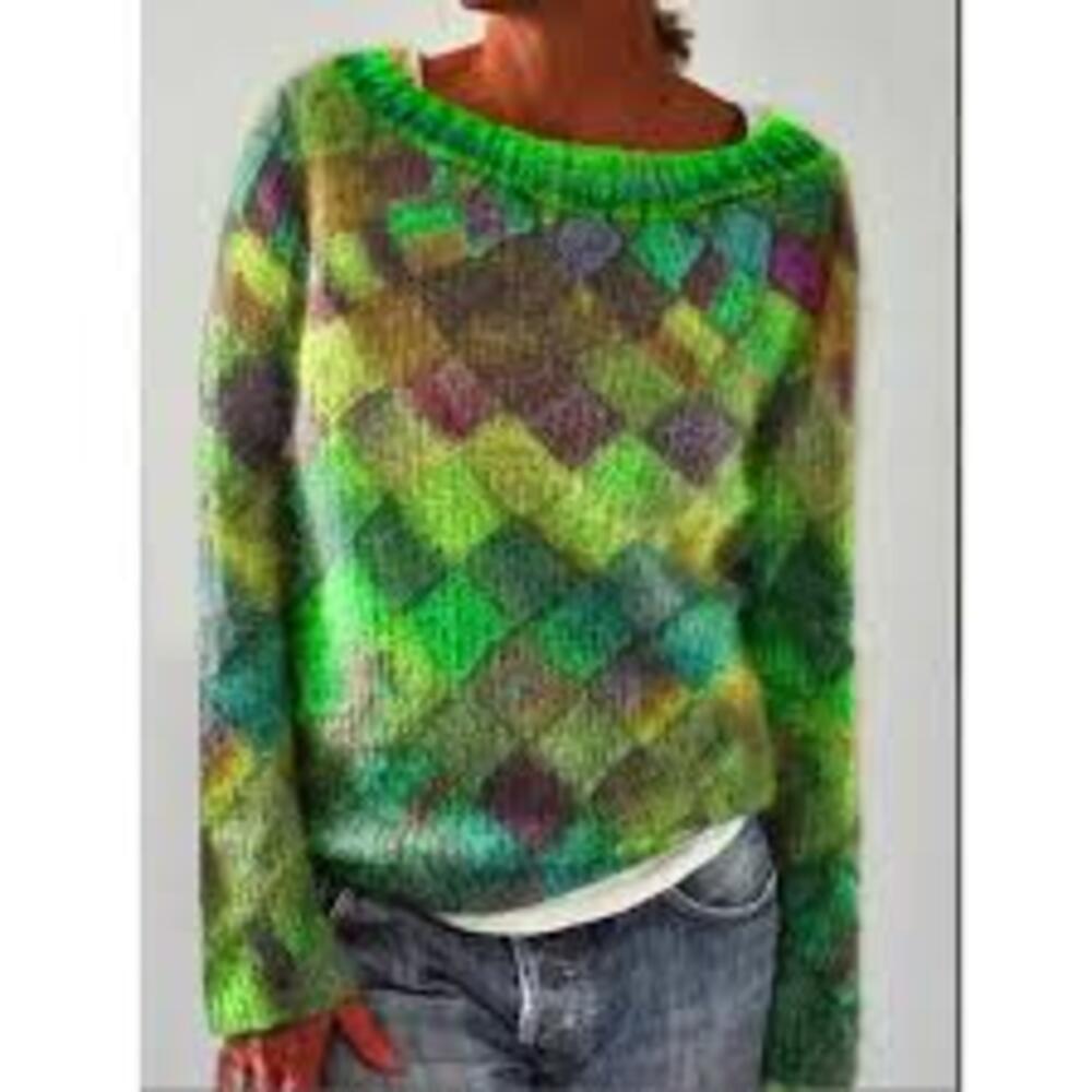 Azalea - Oversized Argyle Sweater