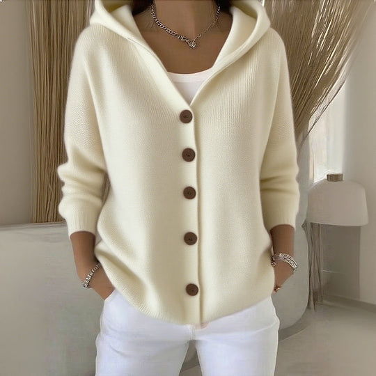 Fleur– Buttoned Cardigan with Hood for Casual Style