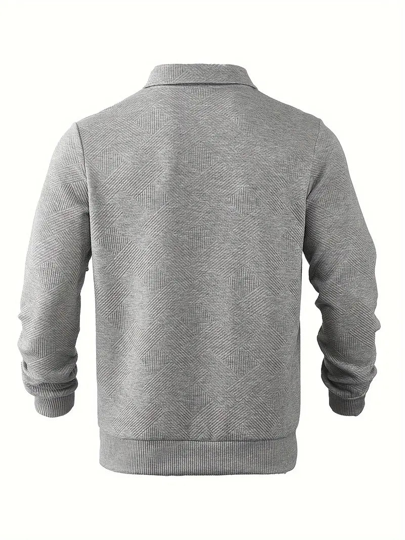 Amadeo - Vintage Pullover with Zip and Geometric Design