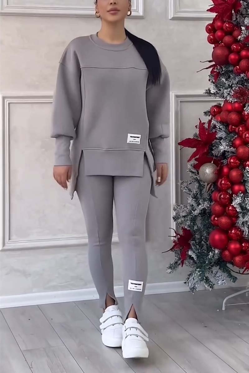 Jessica - Sweatshirt and leggings set with slit at the hem