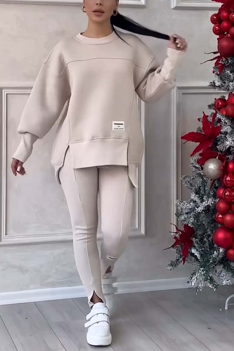 Jessica - Sweatshirt and leggings set with slit at the hem