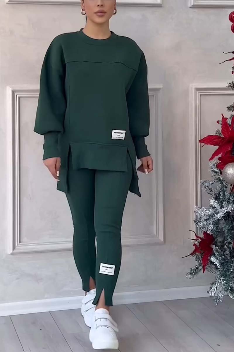 Jessica - Sweatshirt and leggings set with slit at the hem