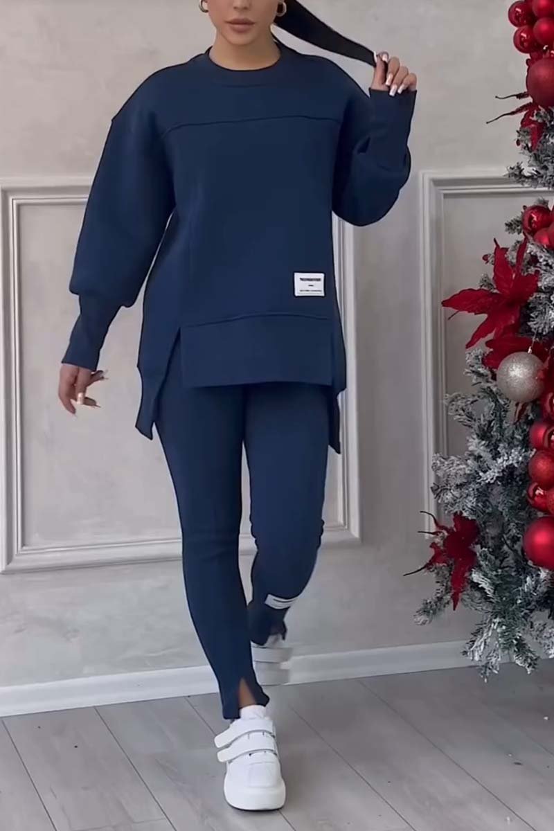 Jessica - Sweatshirt and leggings set with slit at the hem
