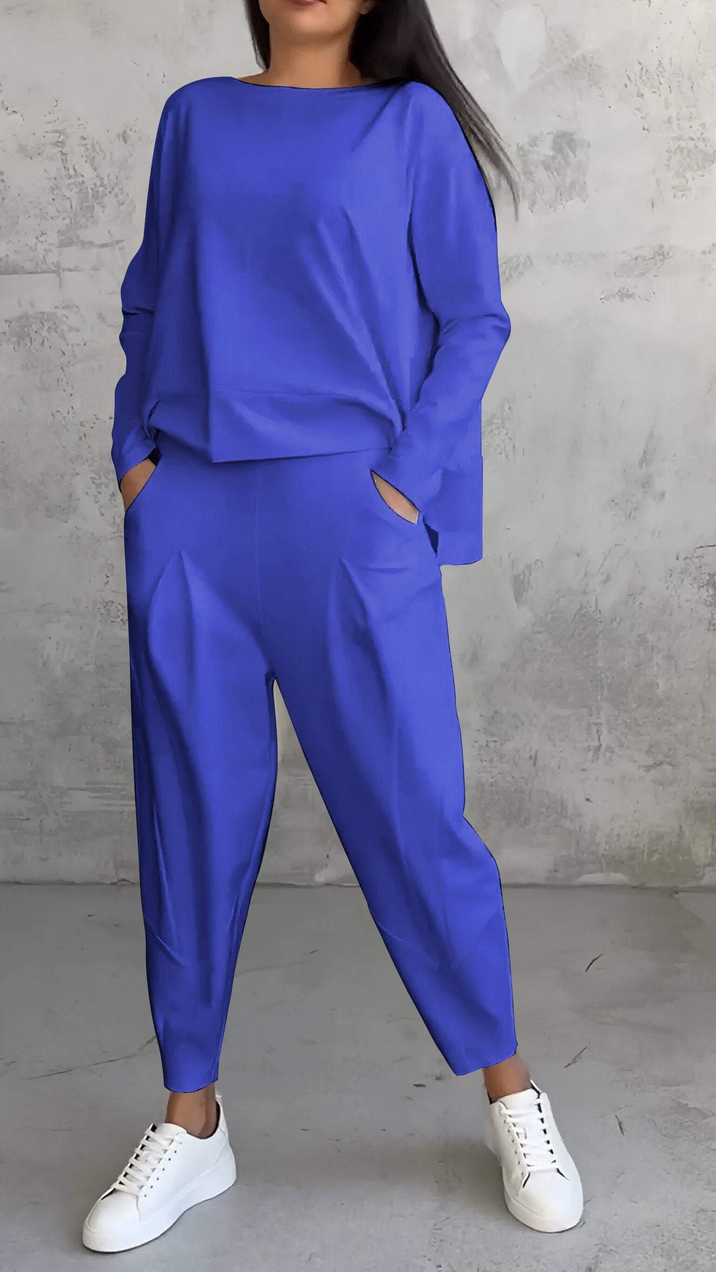 Annie - Casual Round Neck Long Sleeve Two Piece Suit