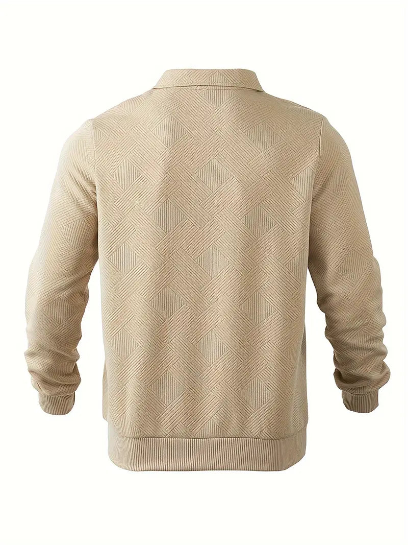 Amadeo - Vintage Pullover with Zip and Geometric Design