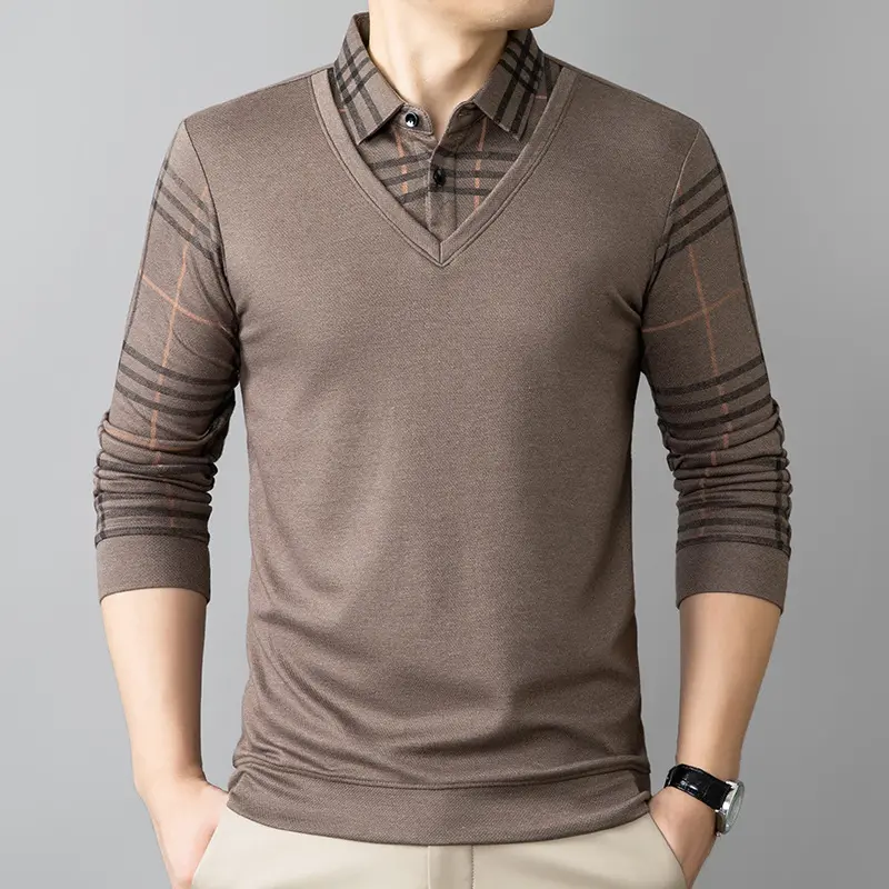 Louis - Men's Faux Lapel T-Shirt