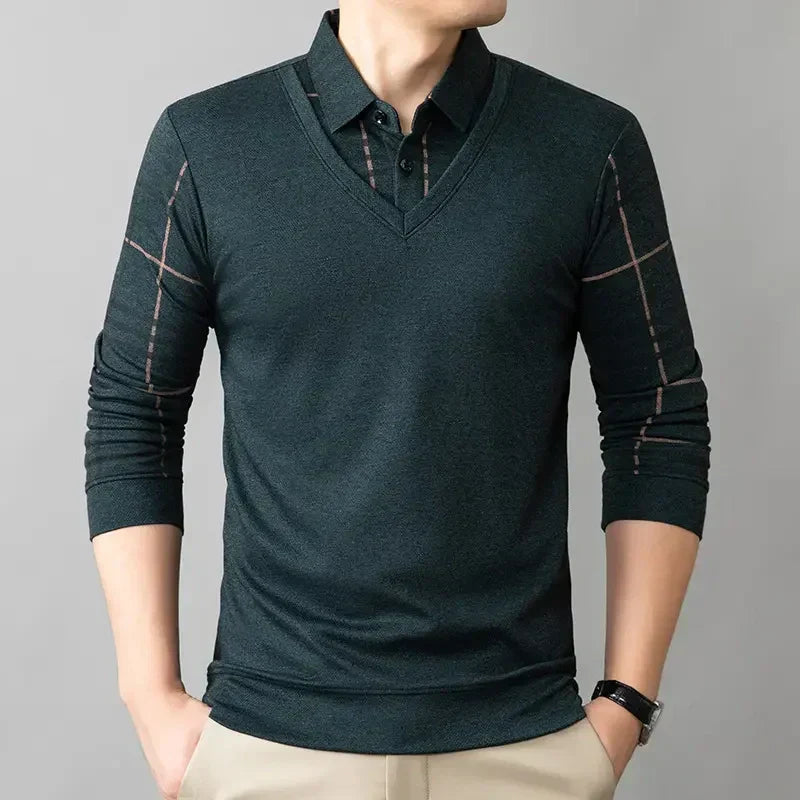 Louis - Men's Faux Lapel T-Shirt