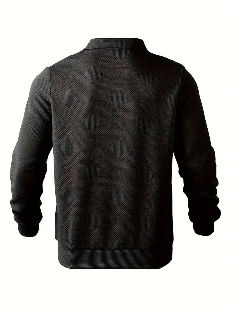 Amadeo - Vintage Pullover with Zip and Geometric Design